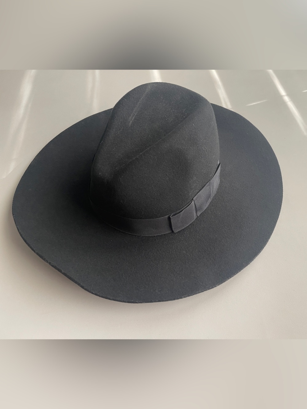 Brixton Supply Company women’s Black Solid Wide Brim Fedora Hat Size L